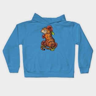 Tiger and Flowers Kids Hoodie